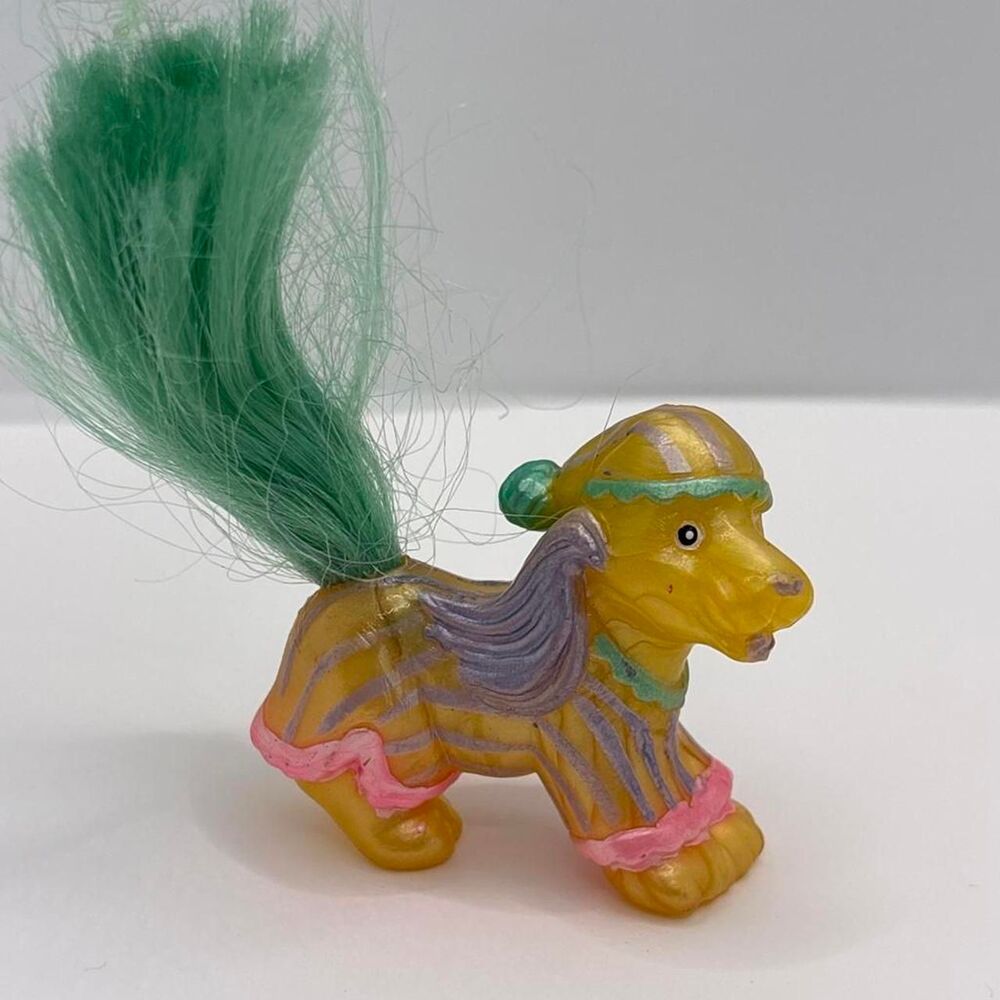 1980's VTG Carousel Cuties yellow dog purple ears